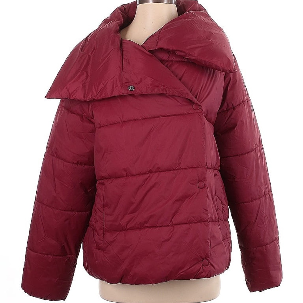 Banana Republic Burgundy Puffer Jacket